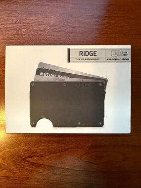Ridge Slim RFID Blocking Wallet - Midnight Black Leather